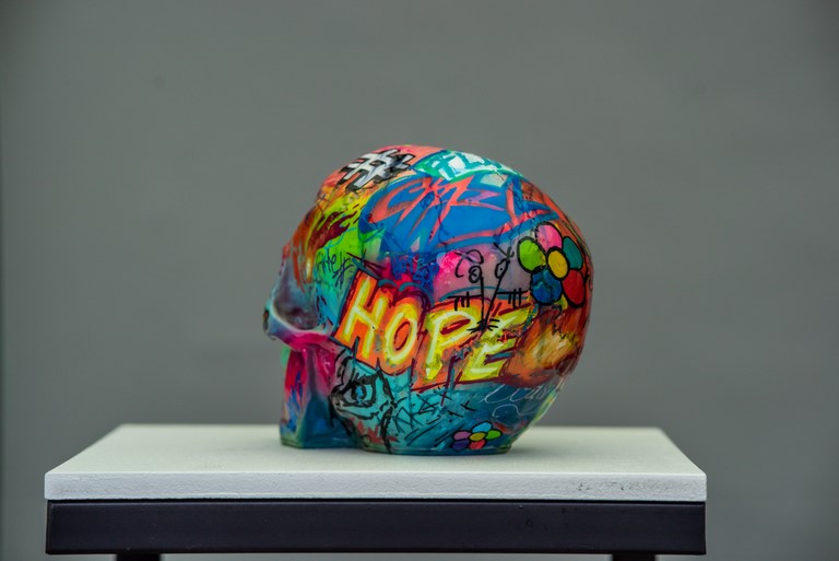 Skull street art de wttrwulghe Xavier