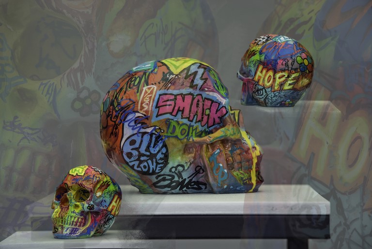 Skull street art de wttrwulghe Xavier