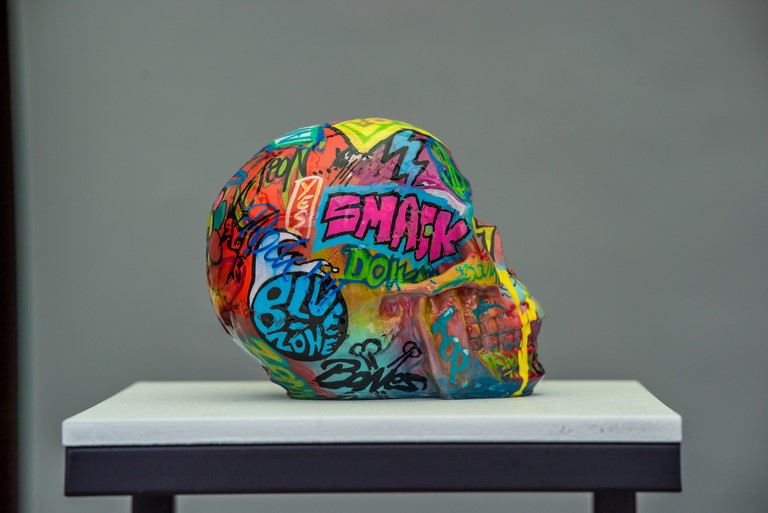 Skull street art de wttrwulghe Xavier