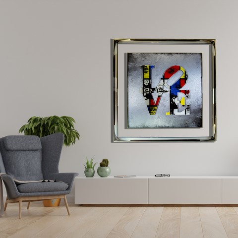 Love Mondrian Banksy wall LUXURY de Peggy-Lee Mensen