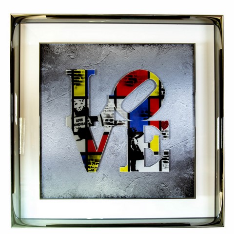 Love Mondrian Banksy wall LUXURY de Peggy-Lee Mensen